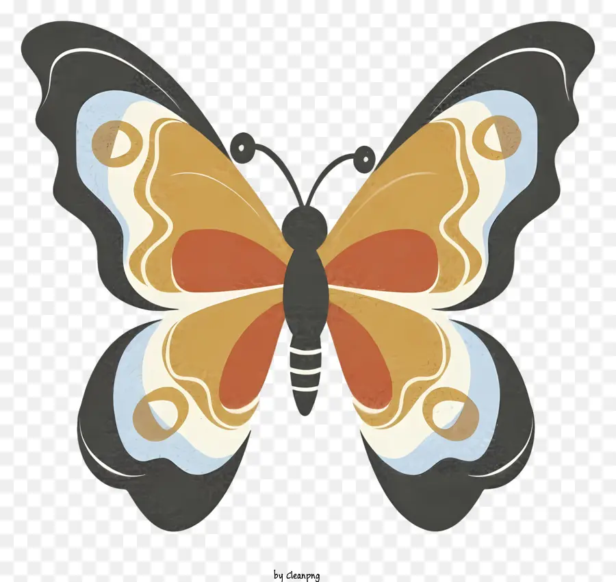 Бабочка，красочные узоры PNG