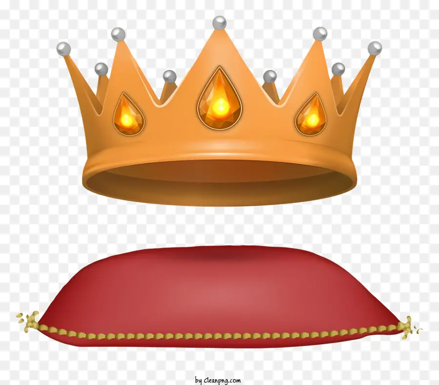 Золотая Корона，Красная подушка PNG