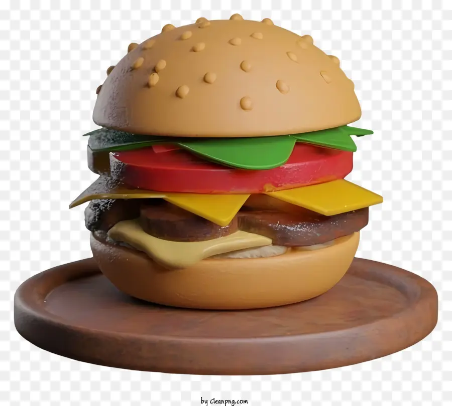 Гамбургер，3d представление PNG