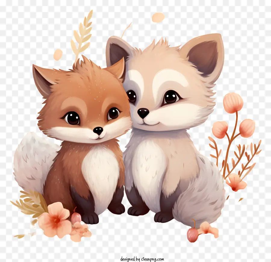 Симпатичные лисы，Маленькие лисы PNG