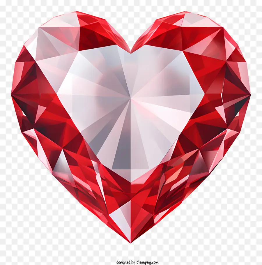 Красное сердце кристалл，символ любви PNG