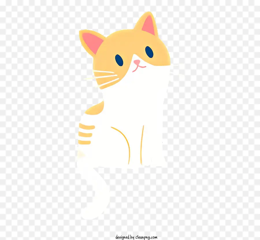 кошка，белый и оранжевый кот PNG