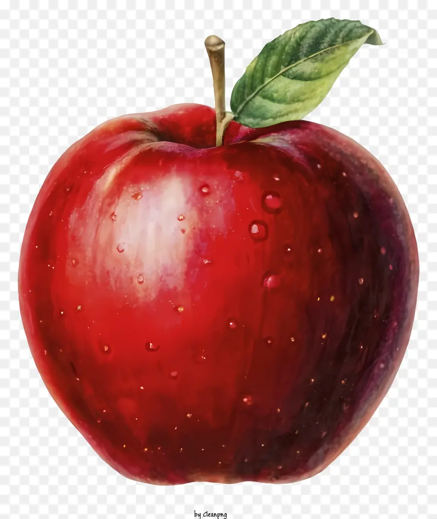 живопись，красное яблоко PNG