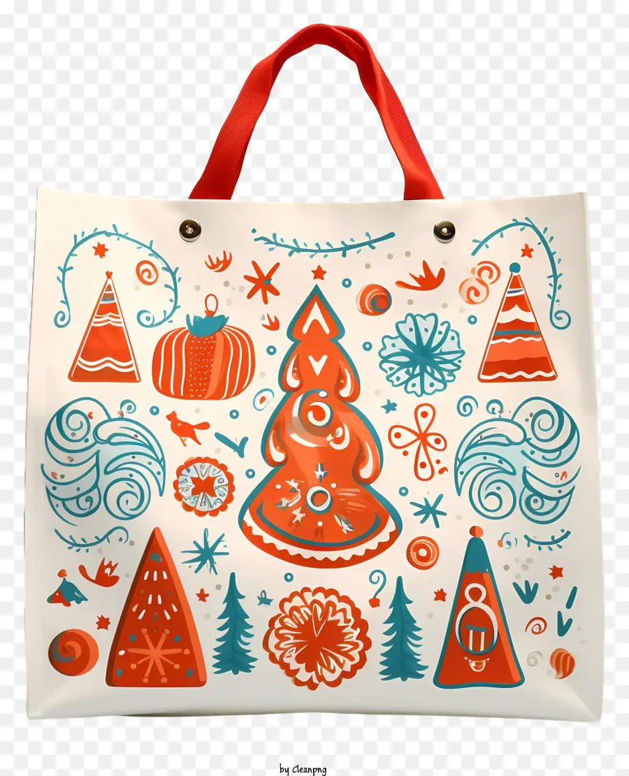 Сумка для покупок рождественской елки，Праздничная тематическая сумка PNG