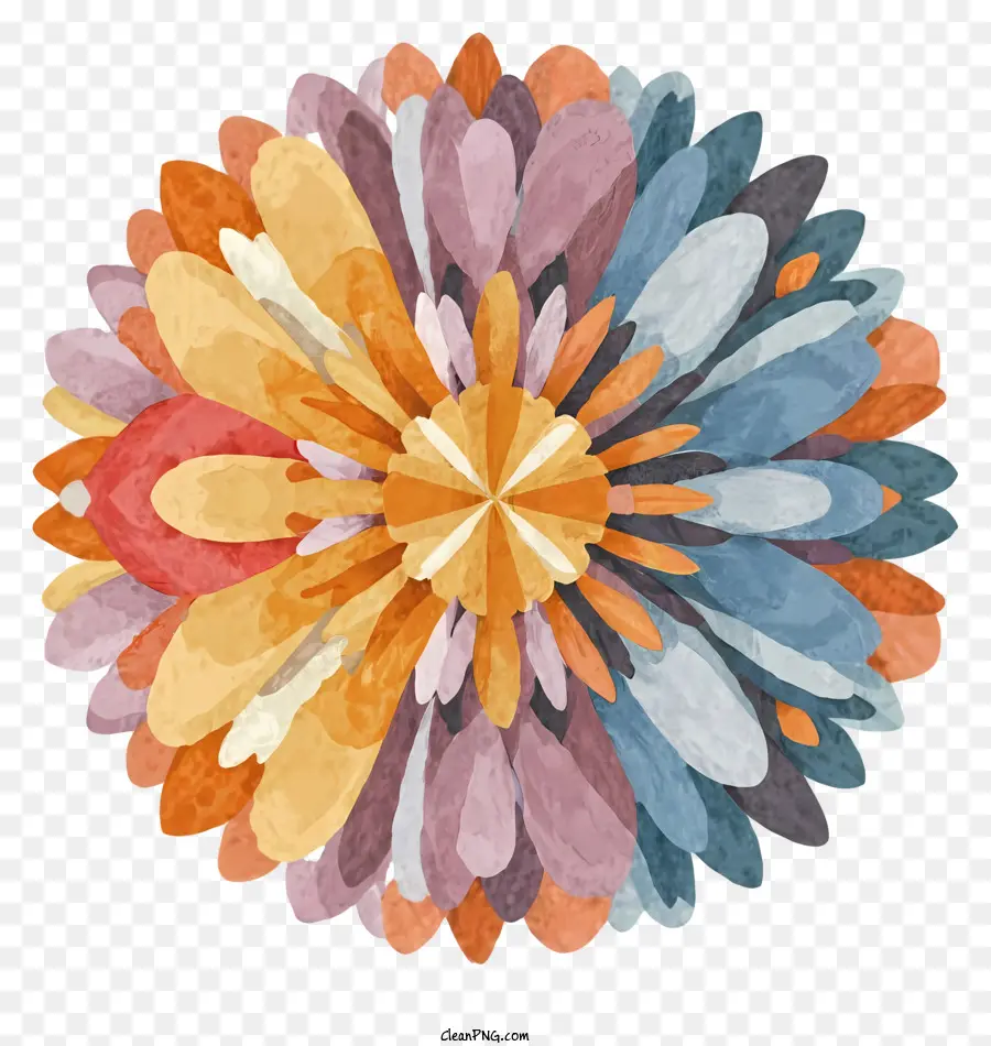 круговой цветок，яркие цвета PNG