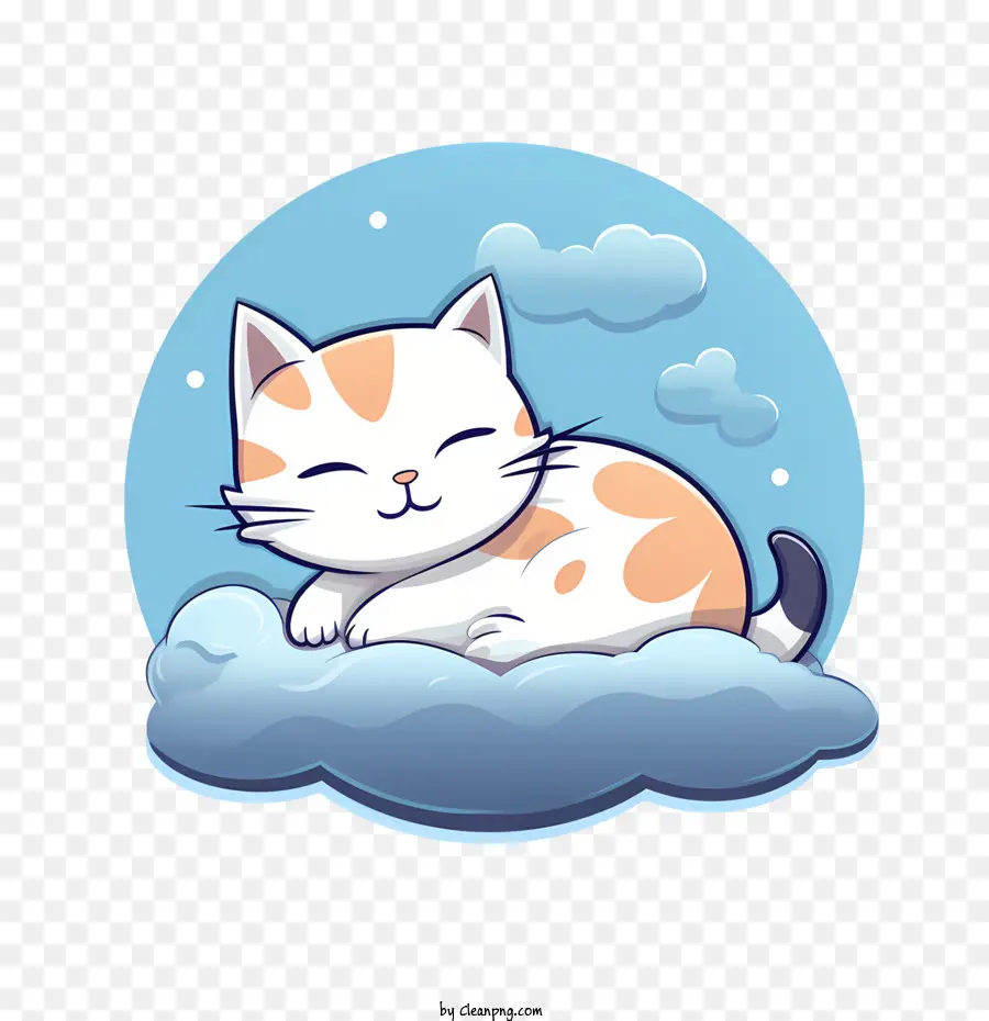 спящая кошка，милый мультфильм кошка PNG