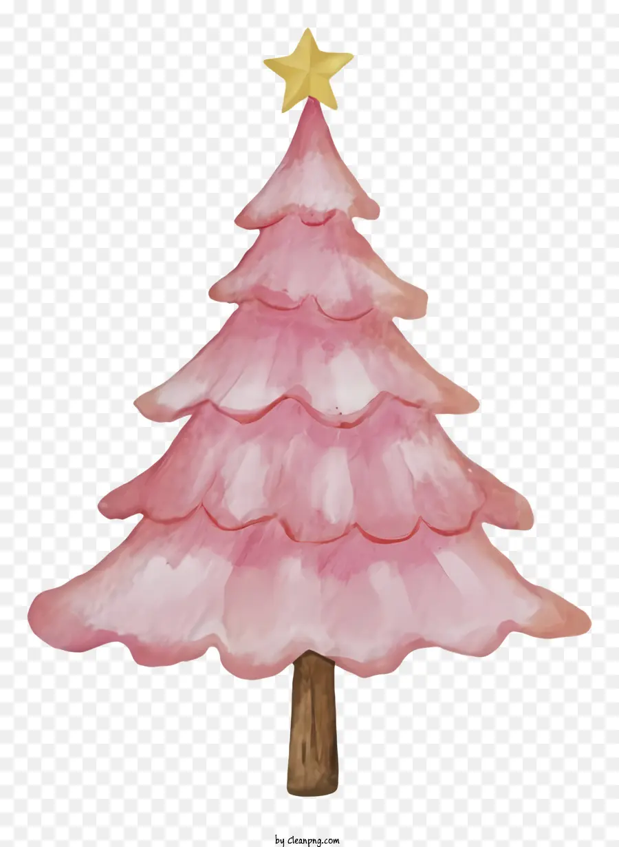 Розовая рождественская елка，черный фон PNG