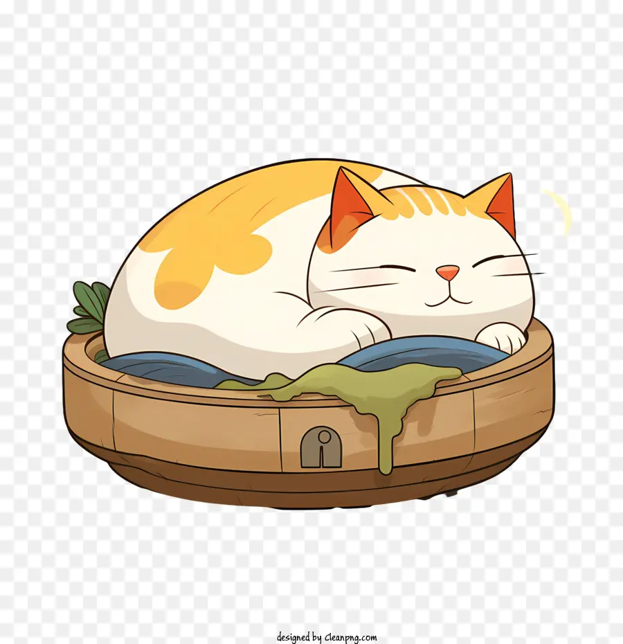 спящая кошка，милый мультфильм кошка PNG