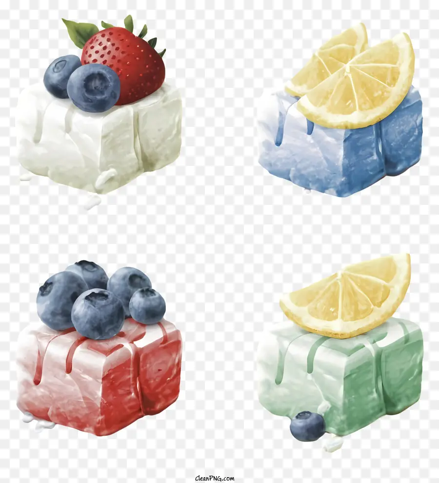 кубики льда，Fruits PNG