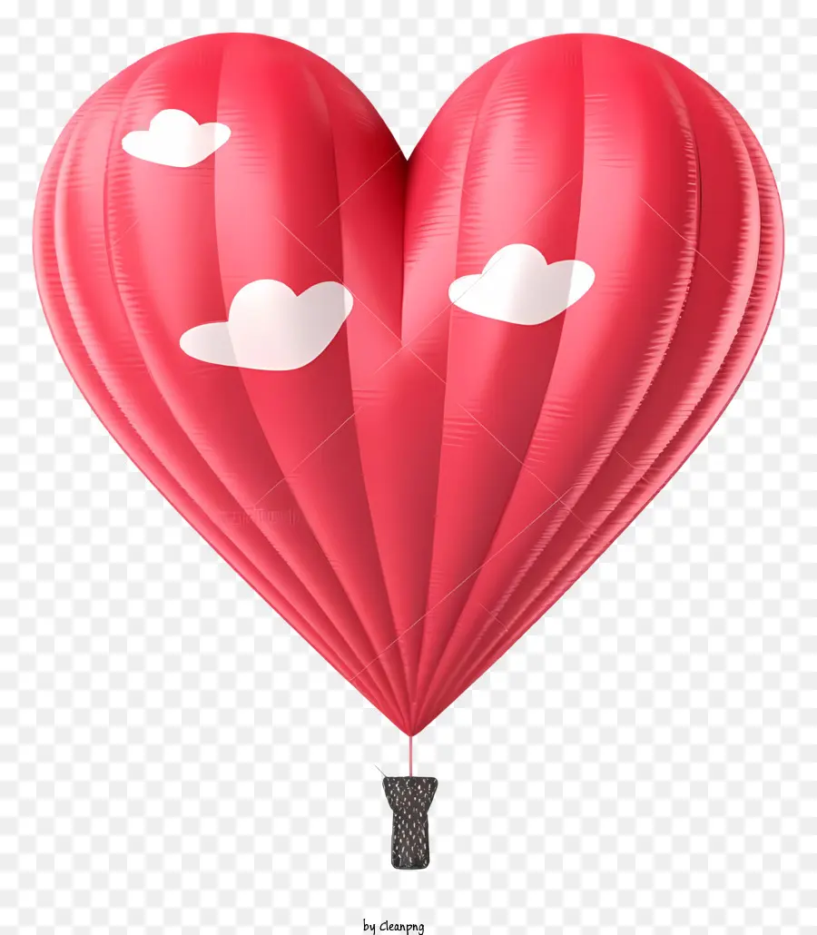Сердце в форме воздушного воздушного шара，баллон с красным горячим воздухом PNG