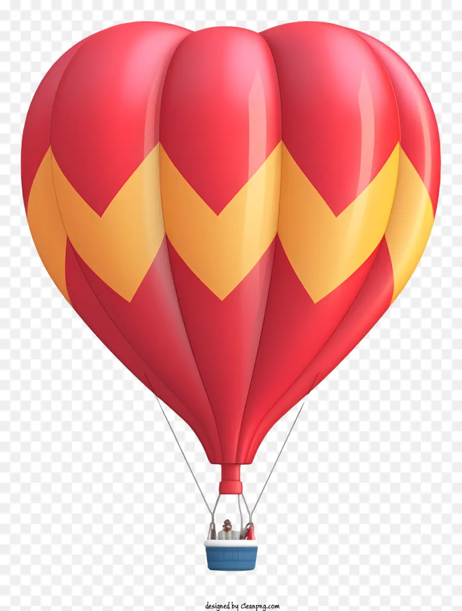 горячий воздух воздушный шар，Красные сердца с воздушным шаром PNG