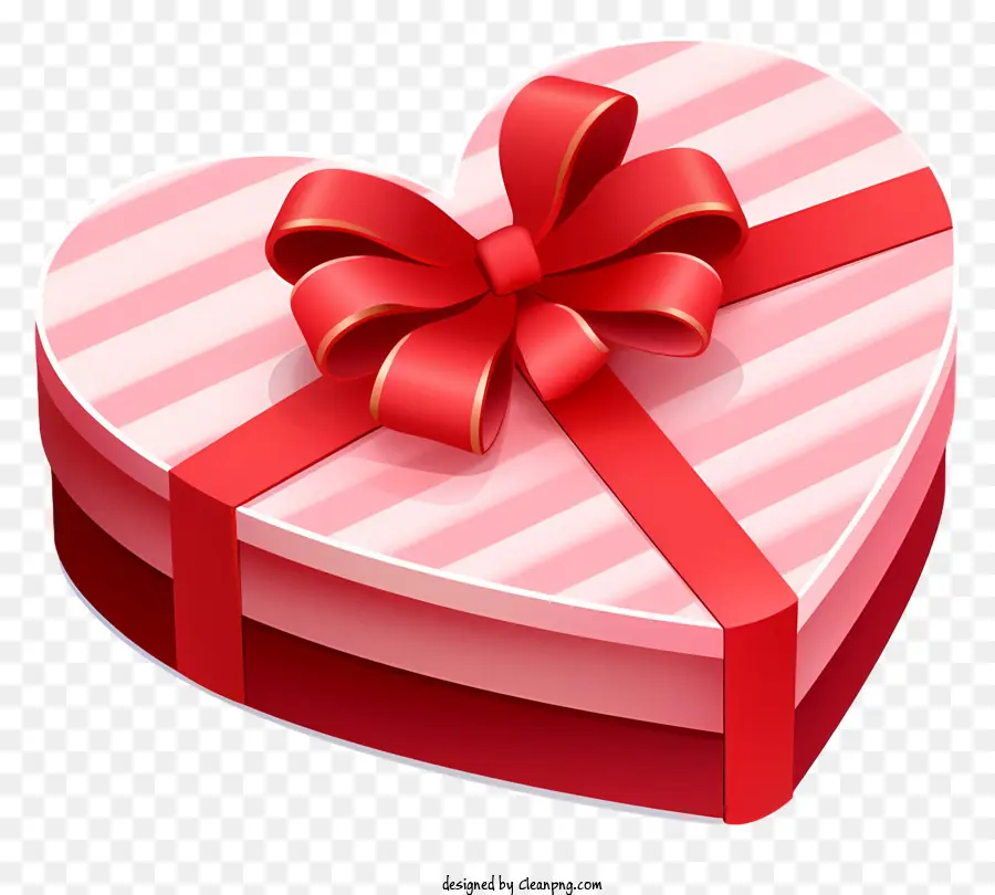 подарочная коробка в форме сердца，Красную ленточку PNG