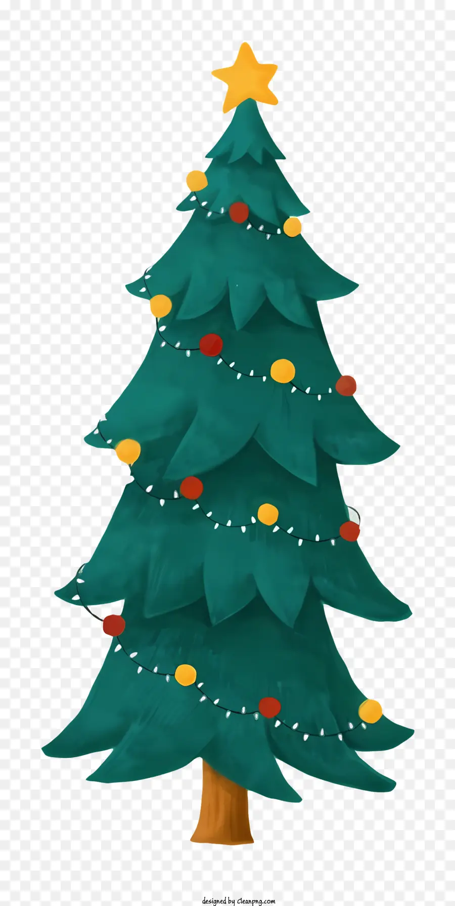 Рождественская елка，разноцветные огни PNG