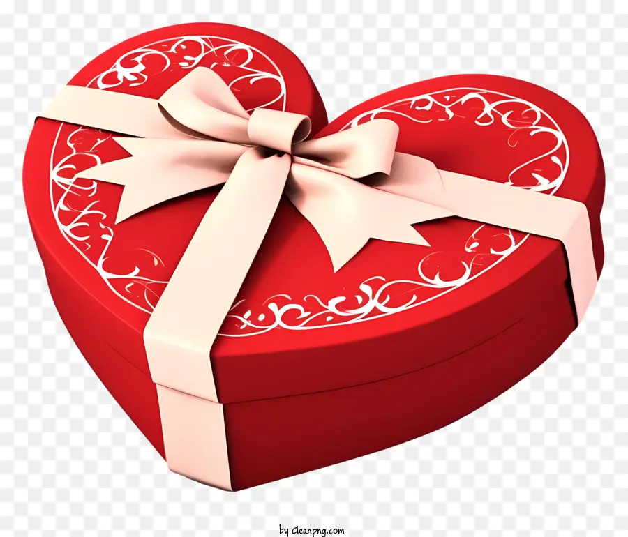 подарочная коробка в форме сердца，Красная глянцевая подарочная коробка PNG