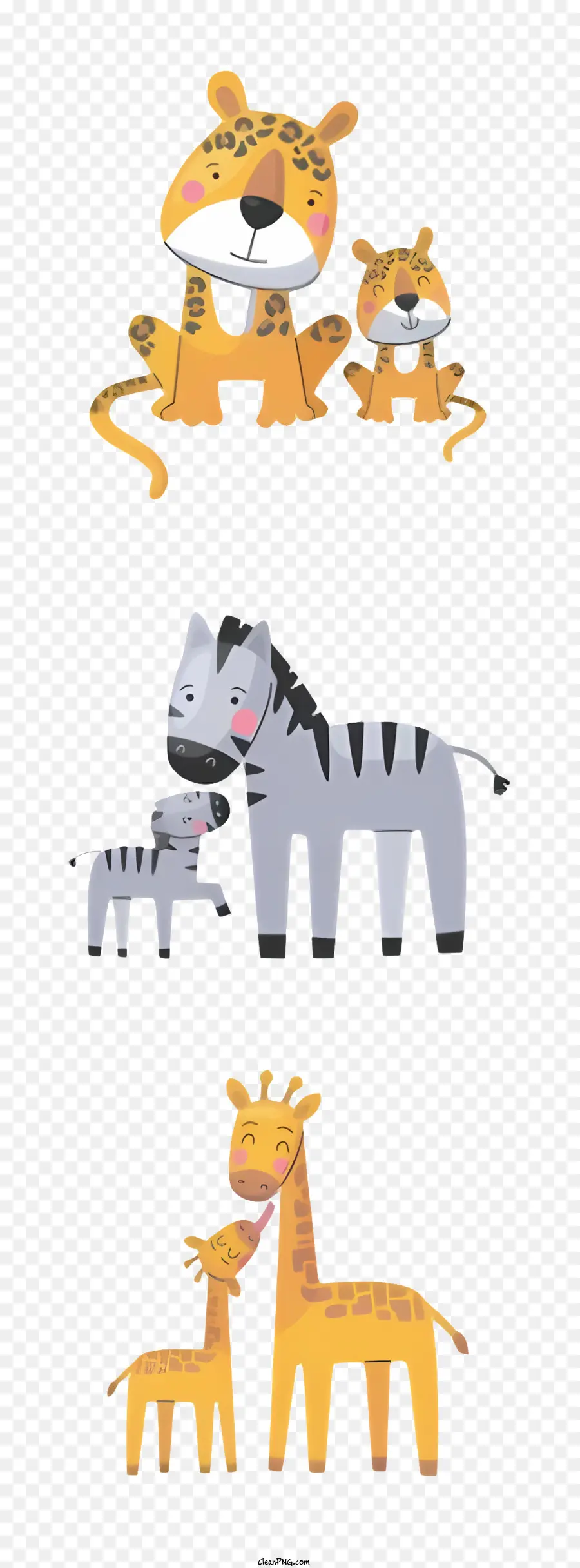 Семейство животных，зебра PNG