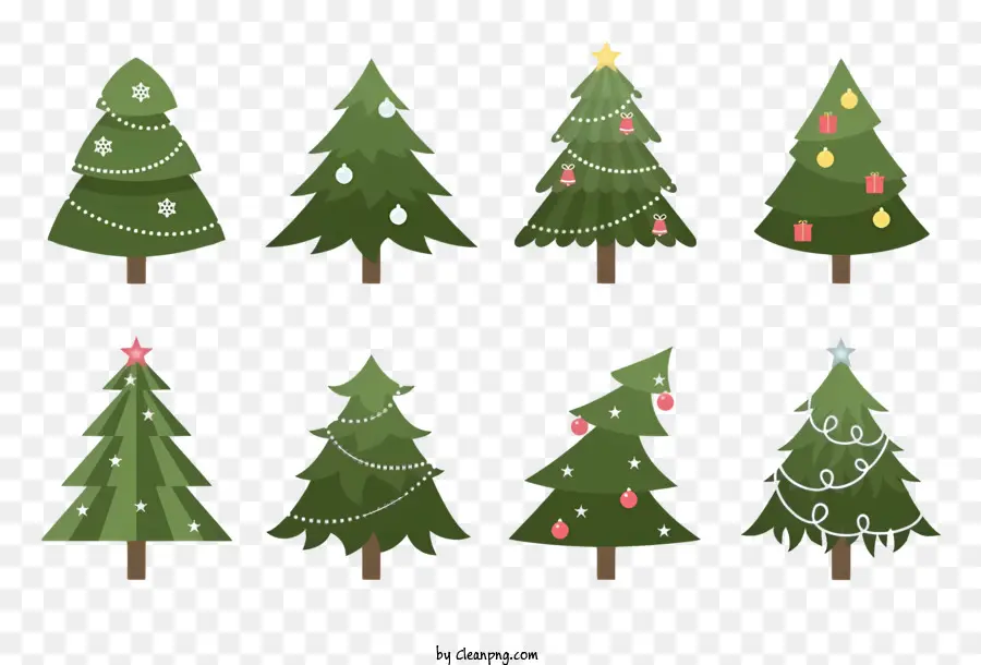 Новогодние елки，Уникальные дизайны рождественской елки PNG