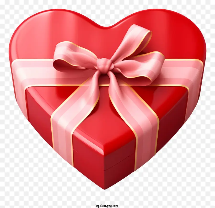 Красная коробка в форме сердца，День Святого Валентина изображение PNG