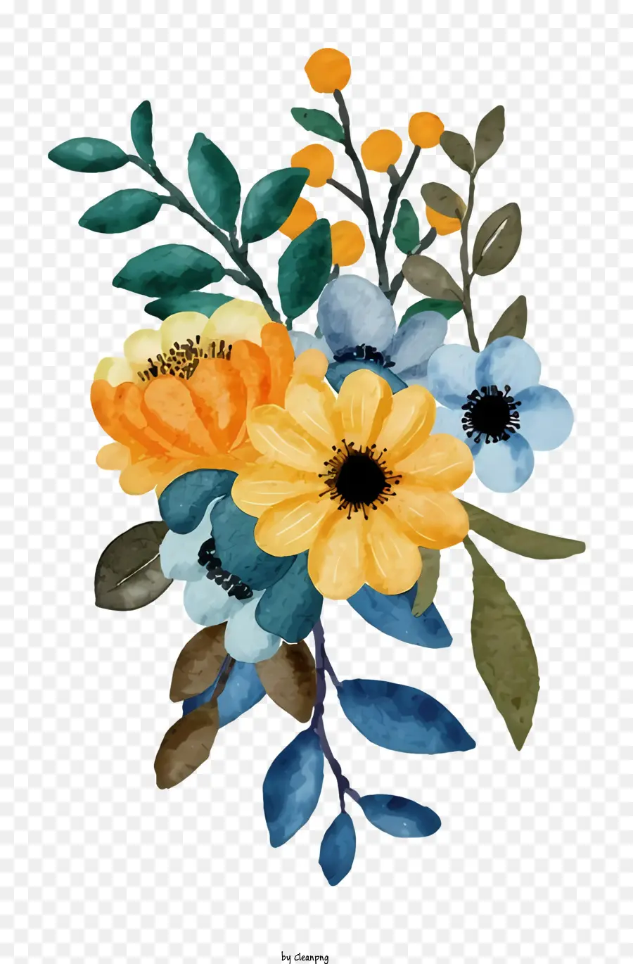 акварельная живопись，Bouquet Of Flowers PNG