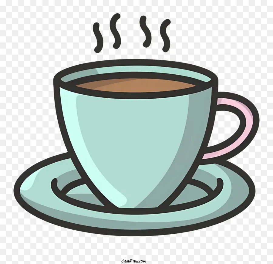 сине белая фарфоровая чашка，горячий чай или кофе PNG