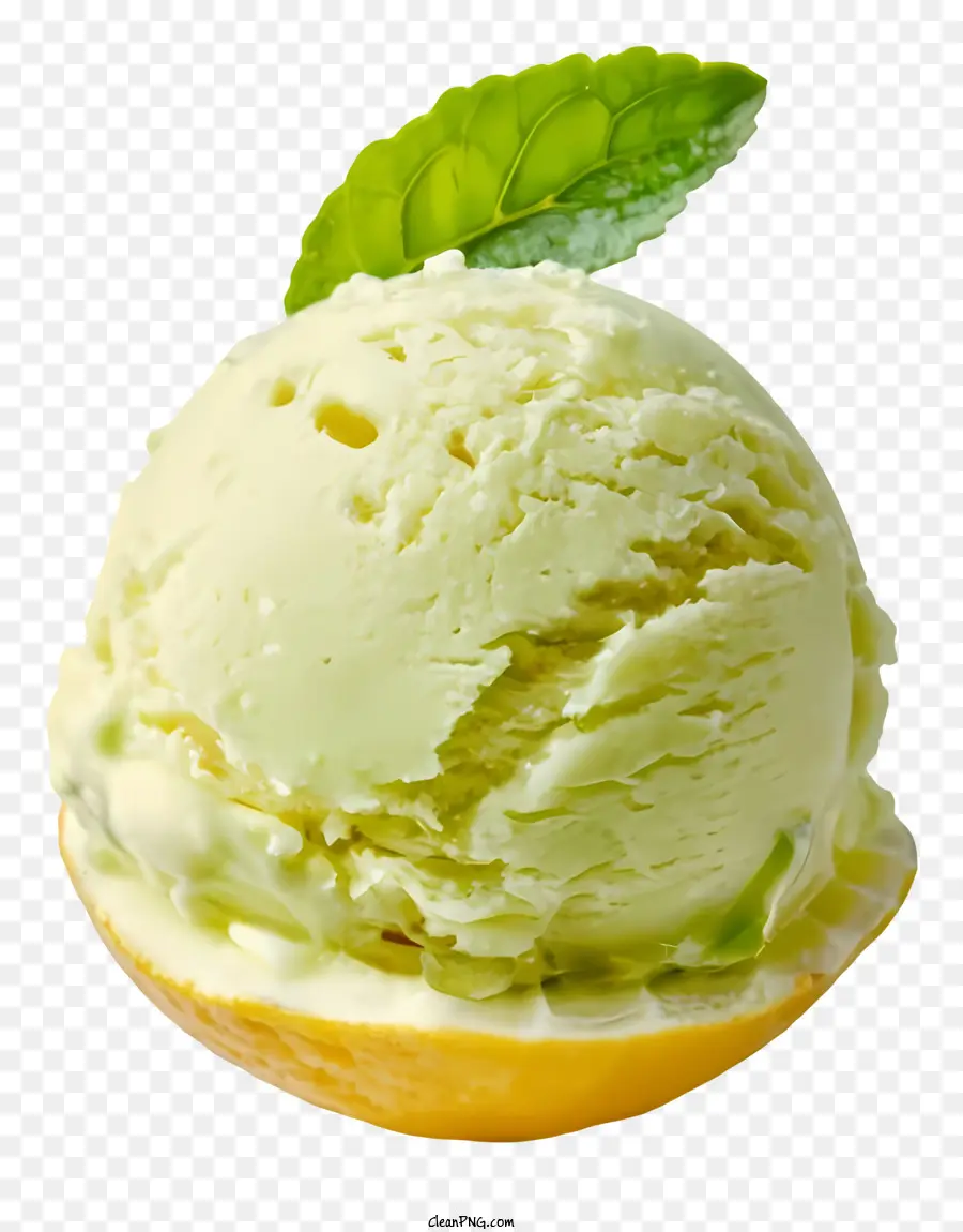 Мороженое，листьев мяты PNG