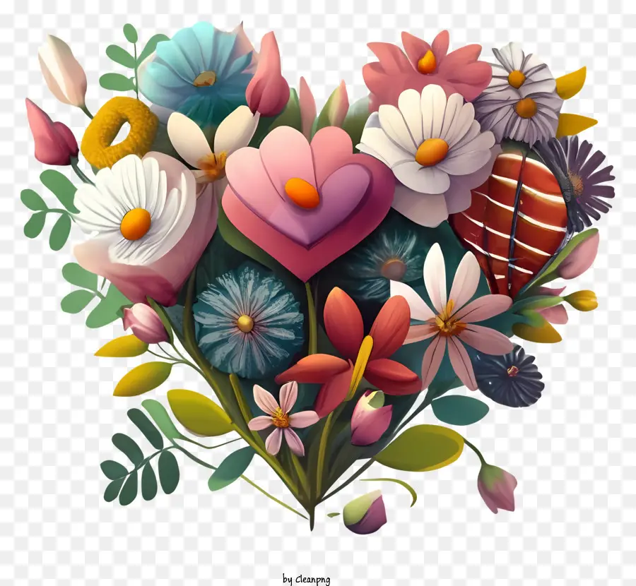 Heartshaped розы，цветочная композиция PNG