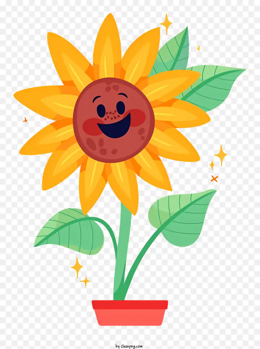 мультфильм подсолнечника，улыбающийся подсолнух PNG