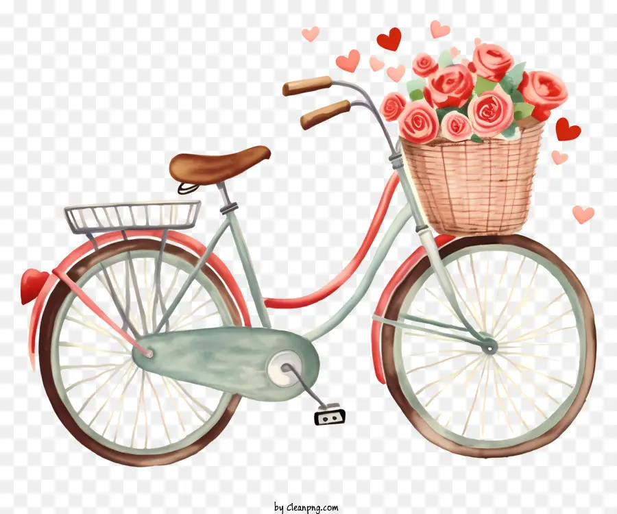 акварельные иллюстрации，винтажный велосипед PNG