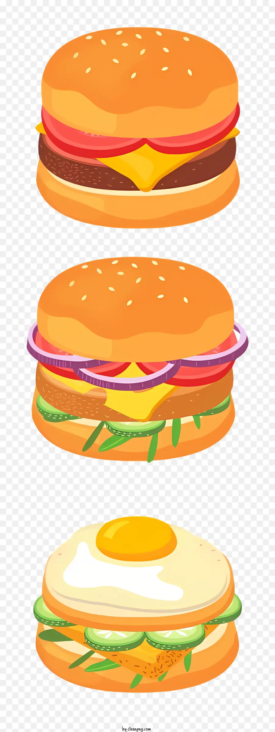 3d иллюстрация，Hamburgers PNG