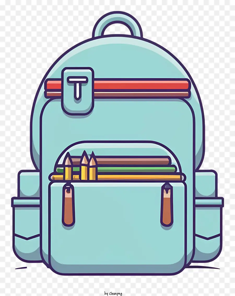 Рюкзак，цветные карандаши PNG