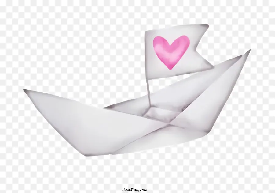 бумажный кораблик，лодка в форме сердца PNG