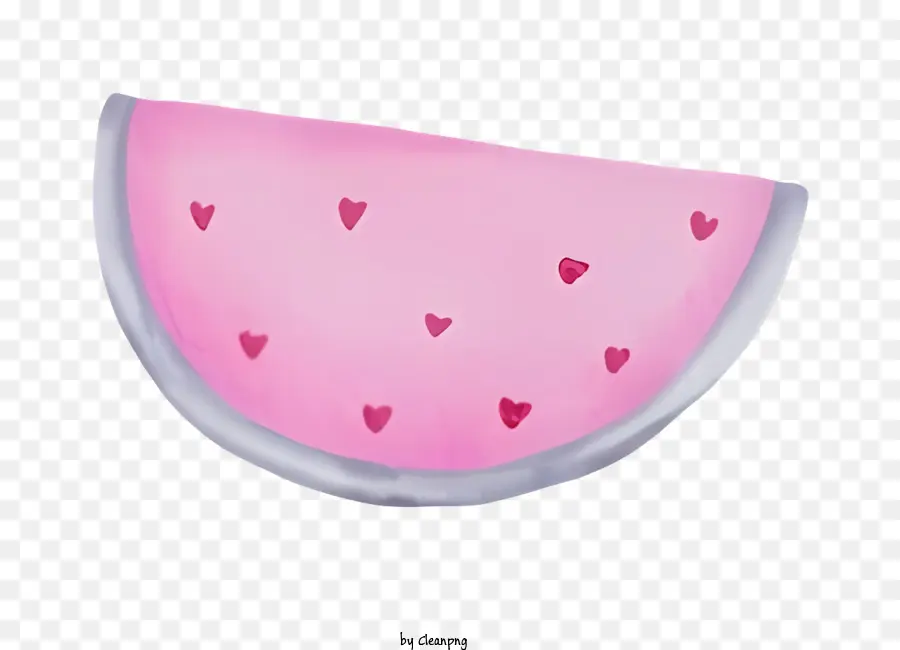 арбузный ломтик，Розовые сердца PNG