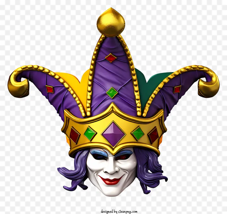 Джокер маска，Желтая и фиолетовая маска Джокера PNG
