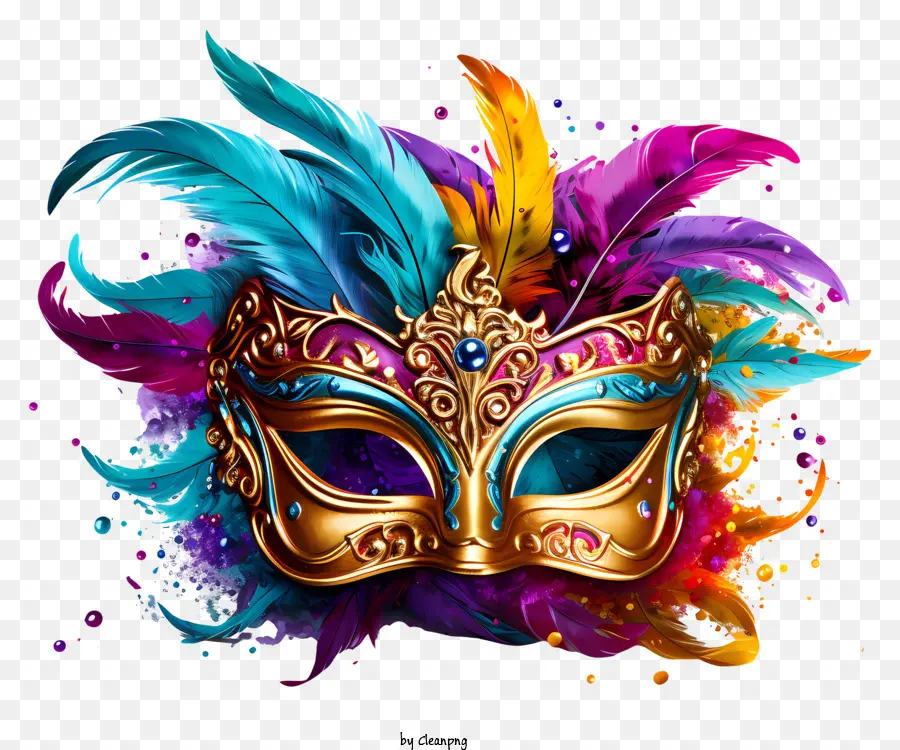 карнавальные маски，перья PNG