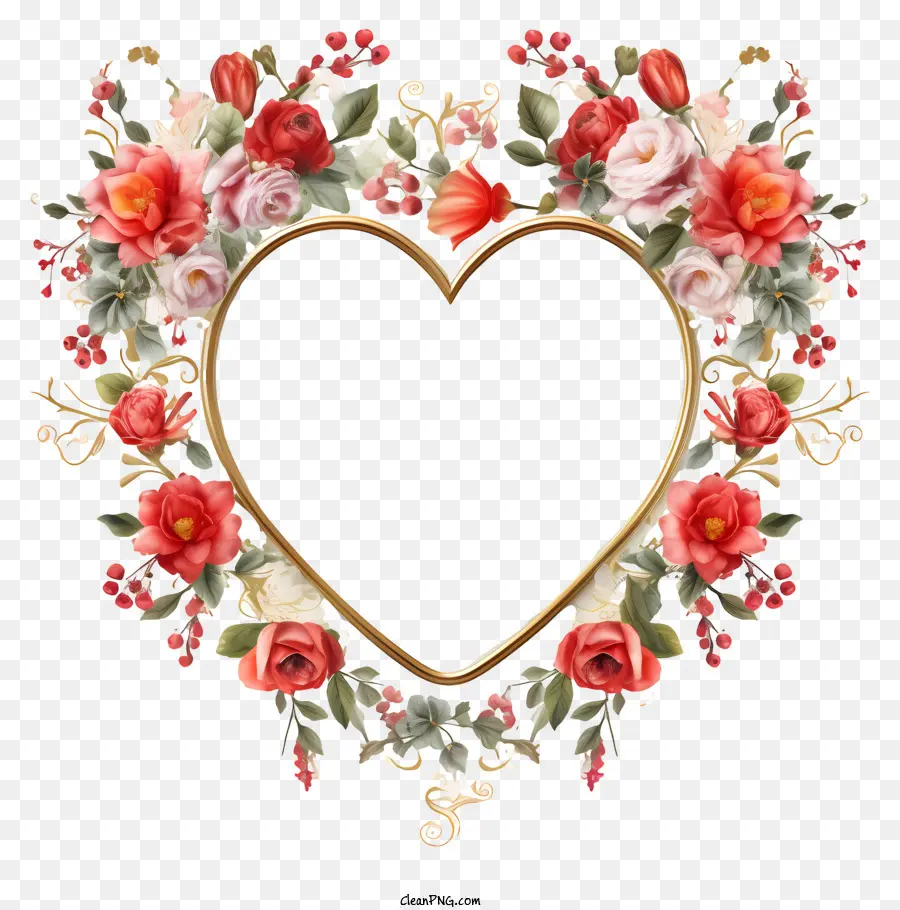 кадра в форме сердца，Розы PNG