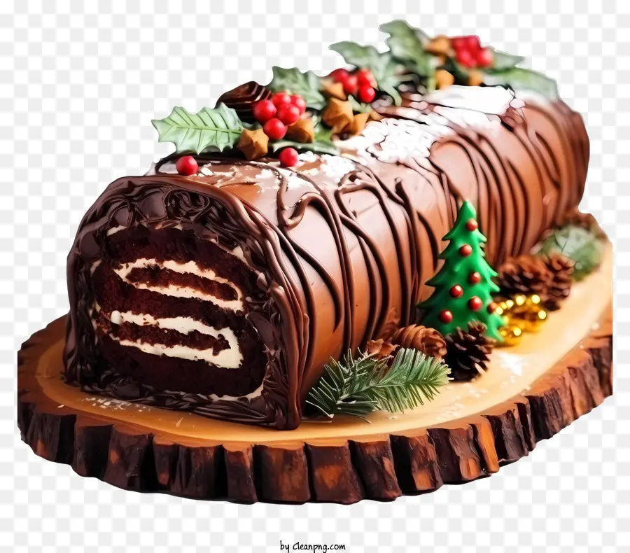 Шоколадный торт，Рождественский торт PNG