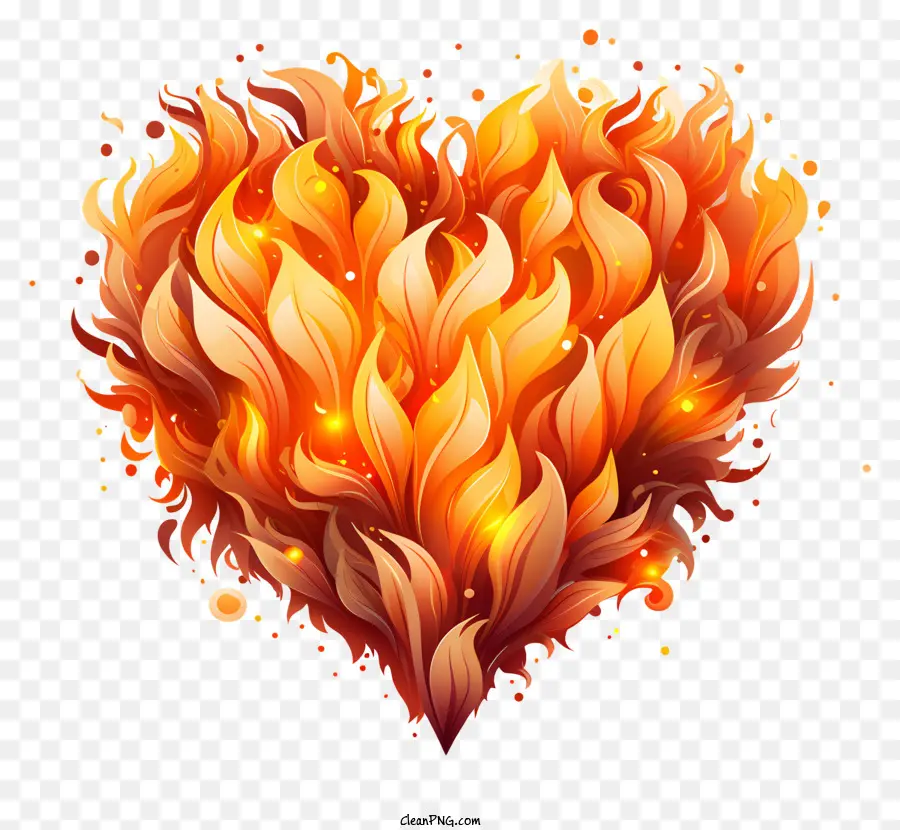 сердце，пламя PNG