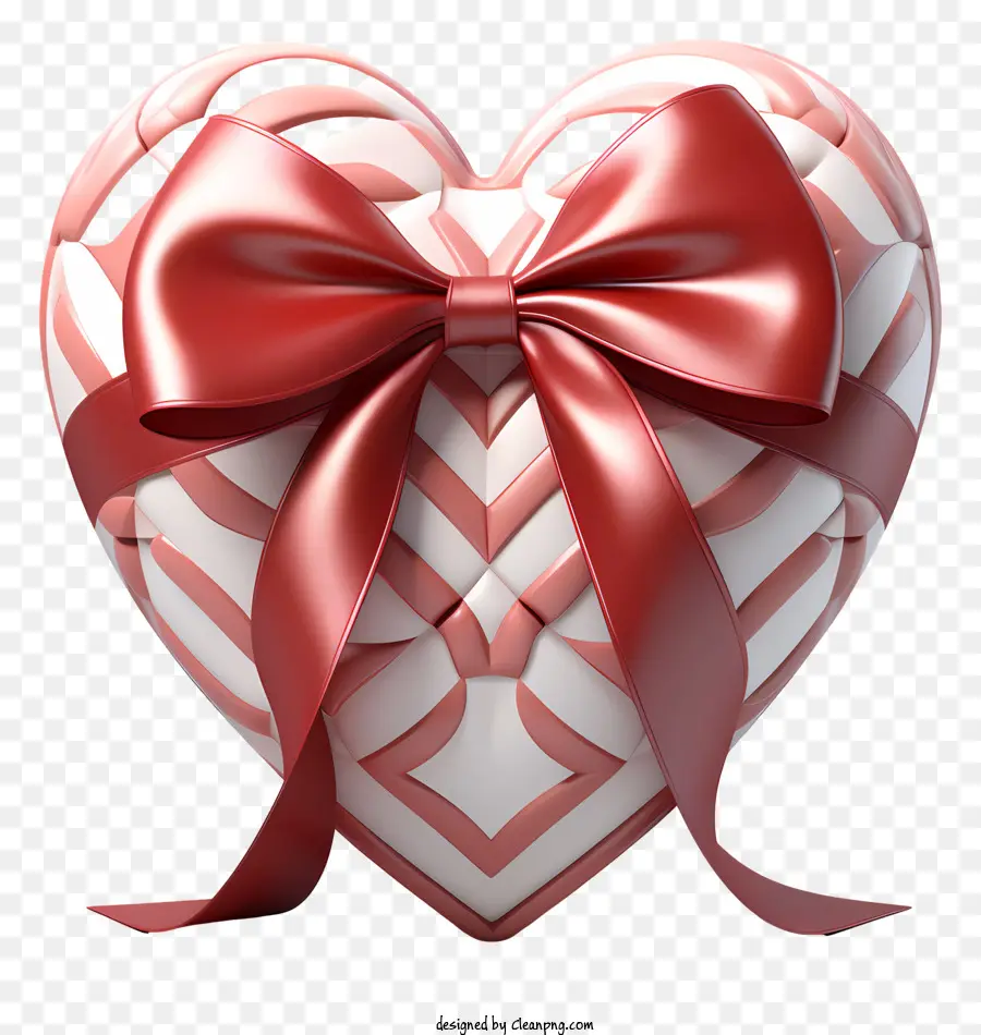 Сердце в форме объекта，Red Bow PNG