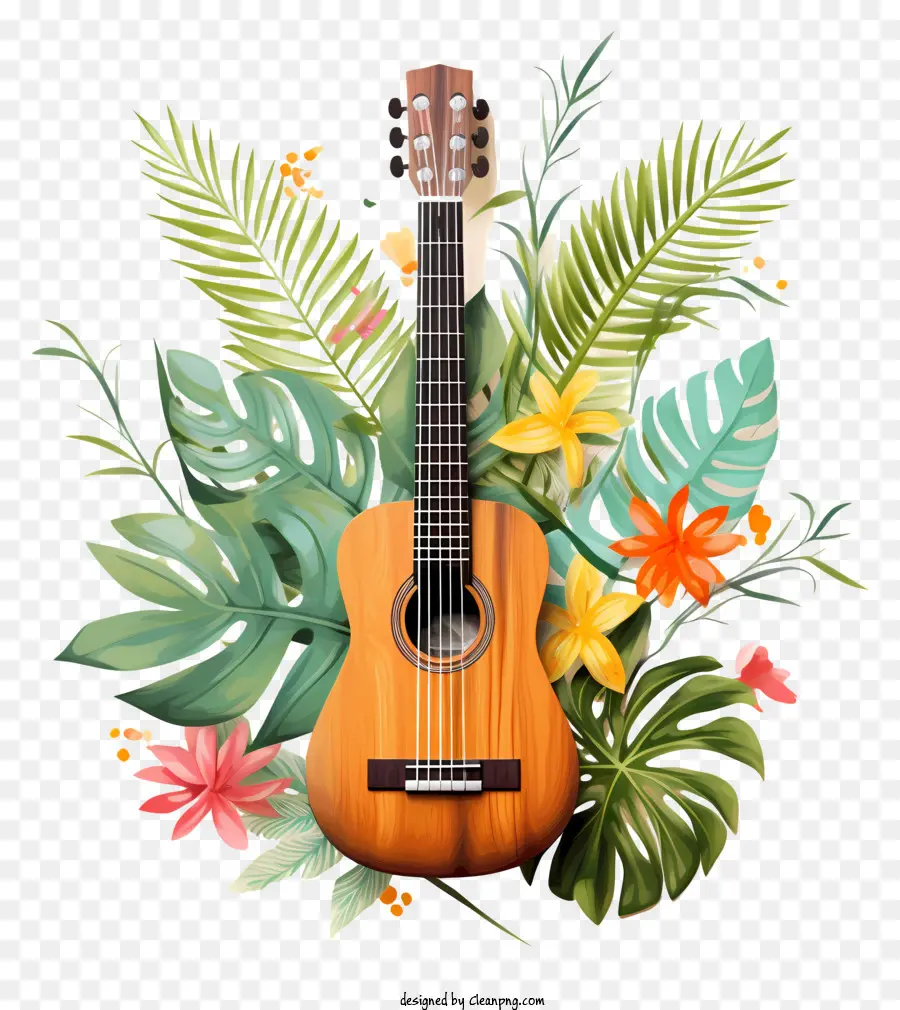 Гитара，тропический PNG