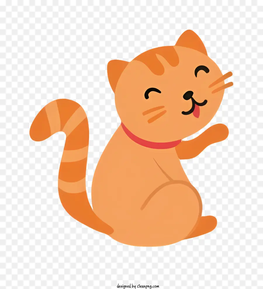 оранжевый кот，Улыбающийся кот PNG