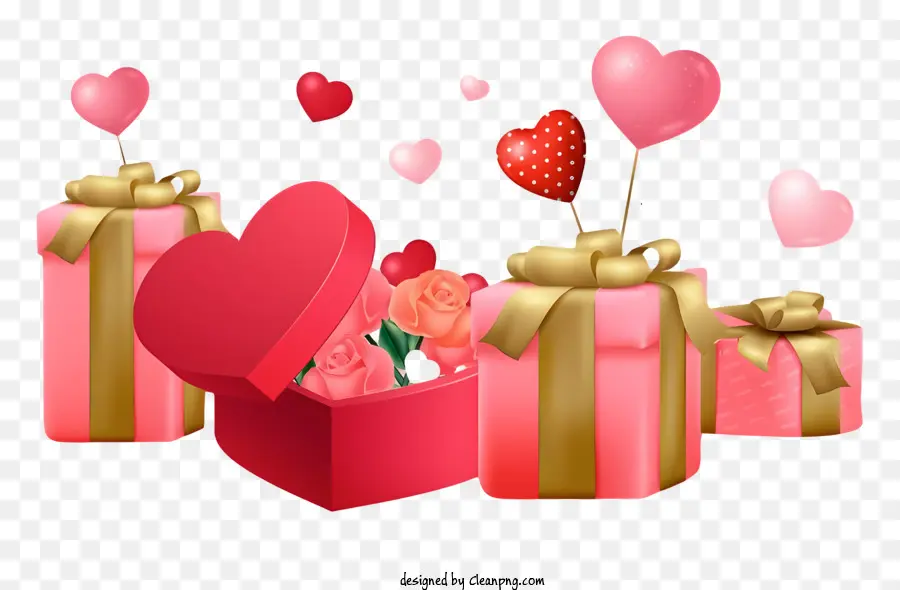 День святого Валентина，Романтические подарки PNG