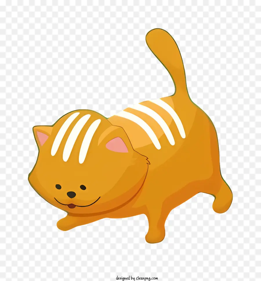 оранжевый кот，белая полоса PNG