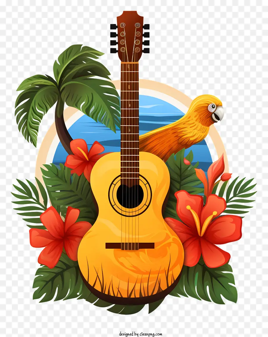 тропический рай，Гитара PNG