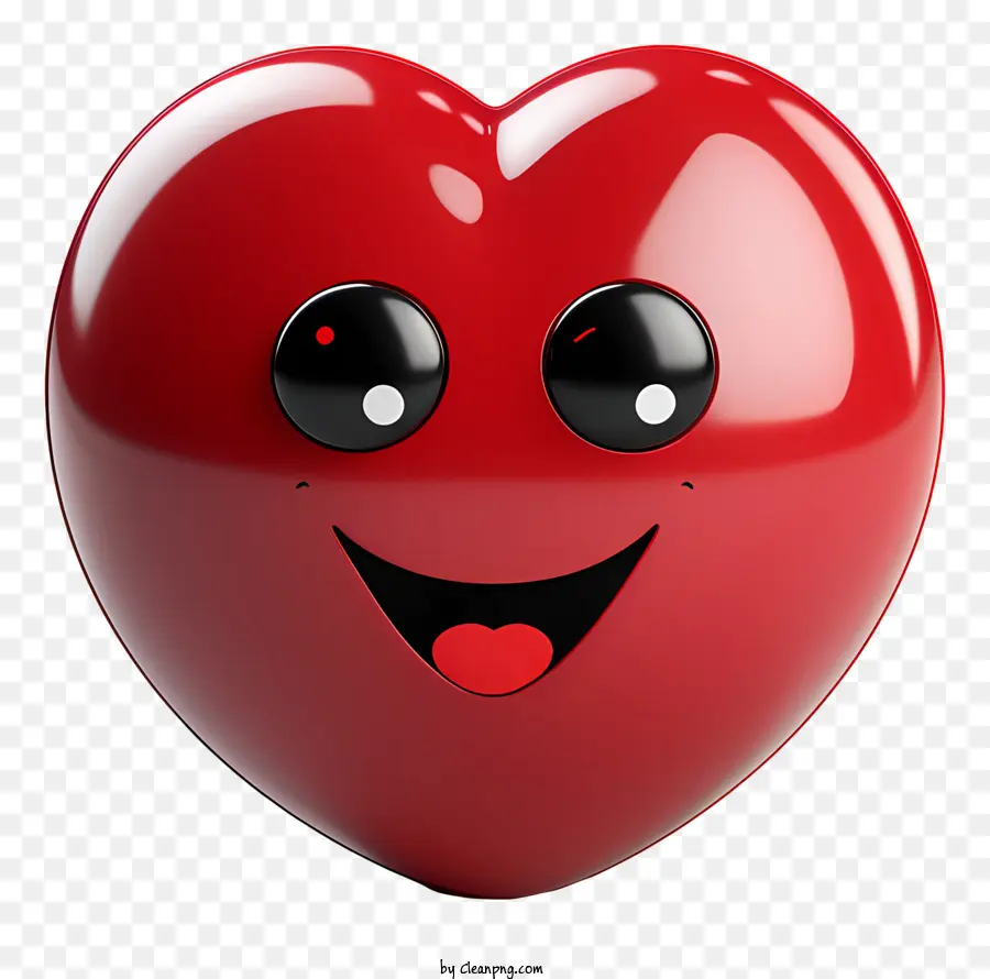улыбается сердце，красное сердце PNG