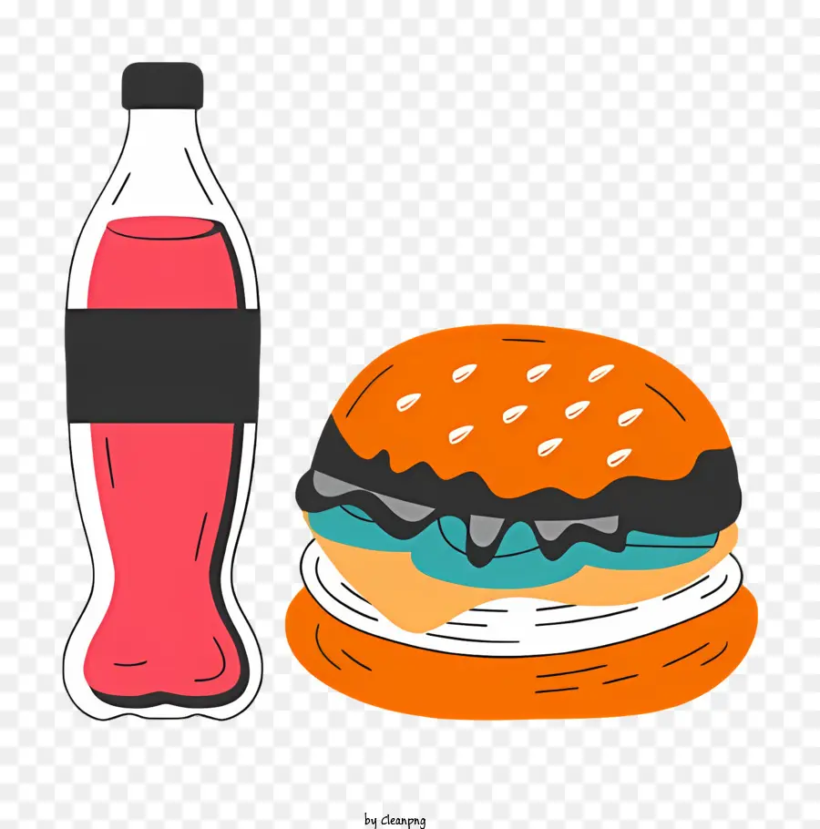 Гамбургер，сода PNG
