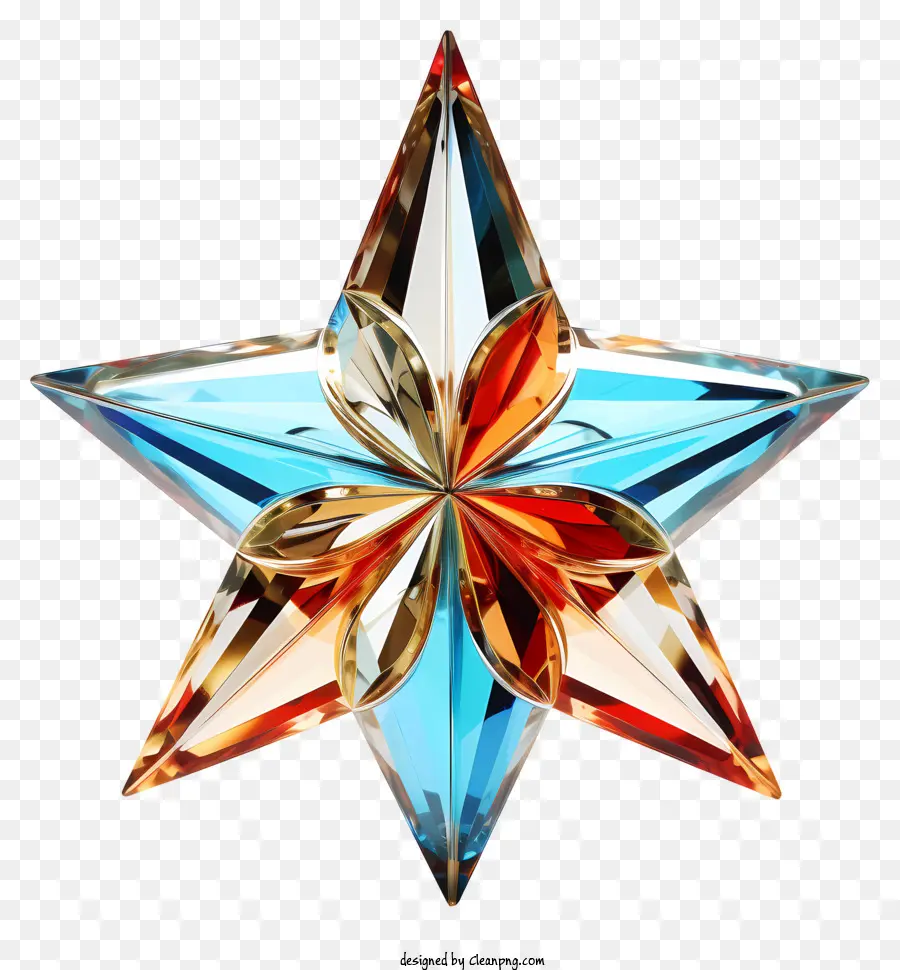 стеклянная звезда，красочная звезда PNG
