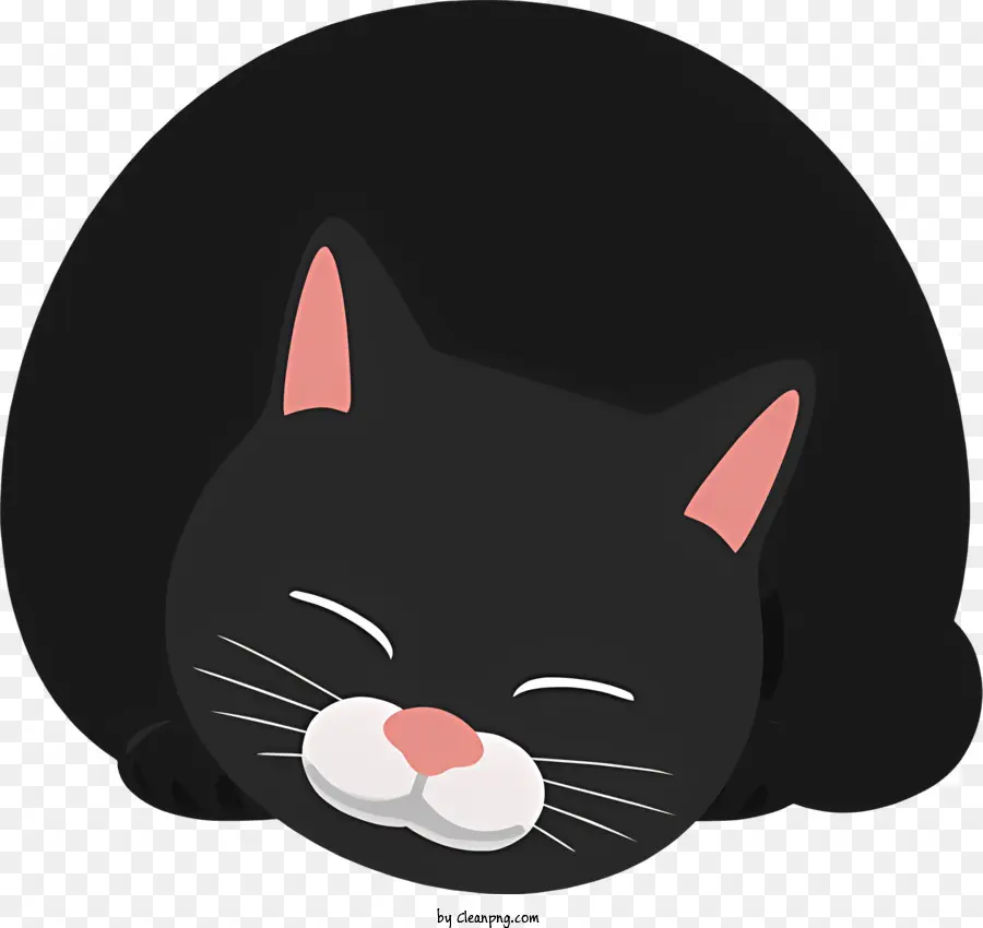 Черный кот，спящая кошка PNG