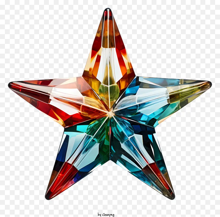 красочная звезда，Прозрачное стекло PNG