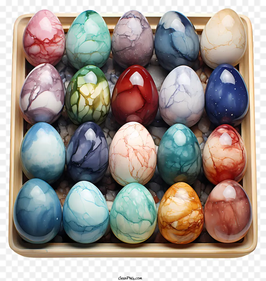 Цветные яйца，лоток PNG