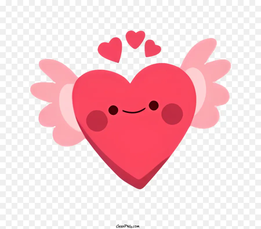 розовое сердце，Крылья PNG
