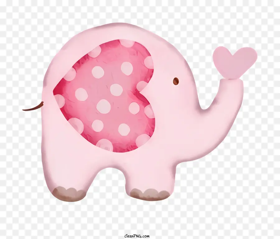 розовый слон，узор в горошек PNG